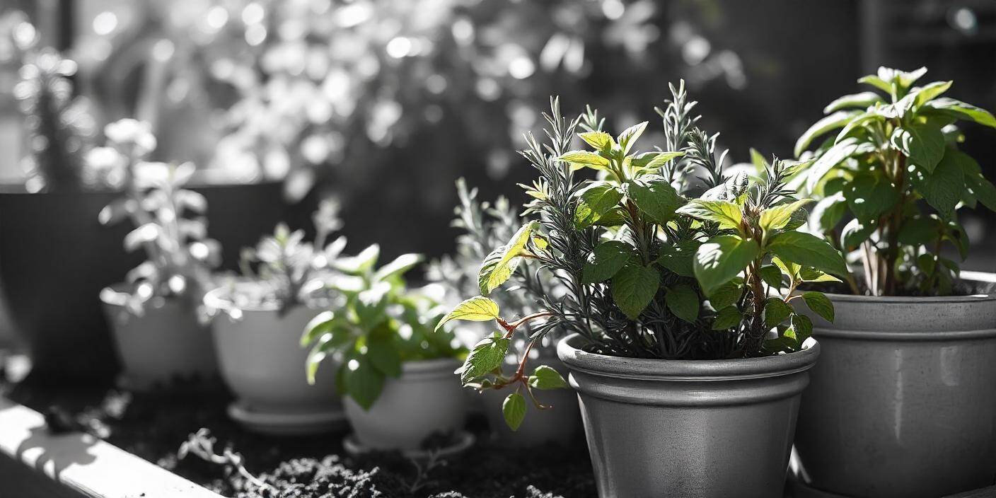 10 Amazing Herbs to Grow in Small Gardens for Fresh Flavor, including basil, thyme, and rosemary, thriving in pots and raised beds in a cozy garden space.