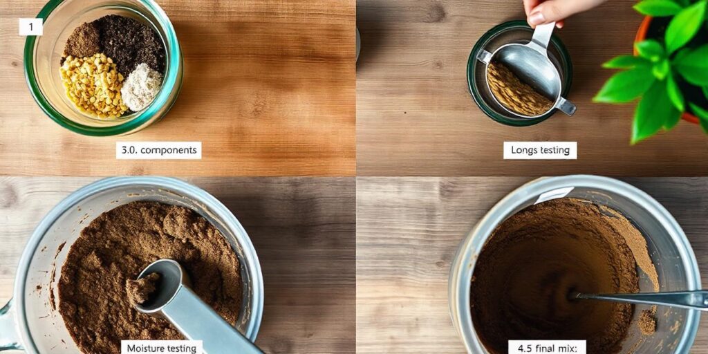 Step-by-step soil mixing process for growing mint in containers